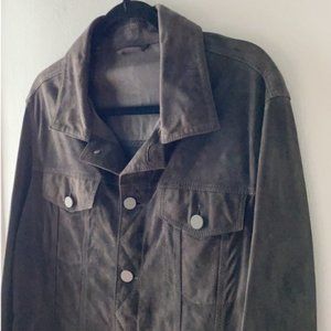 Allen Edmonds Mens Grays Suede Jacket
